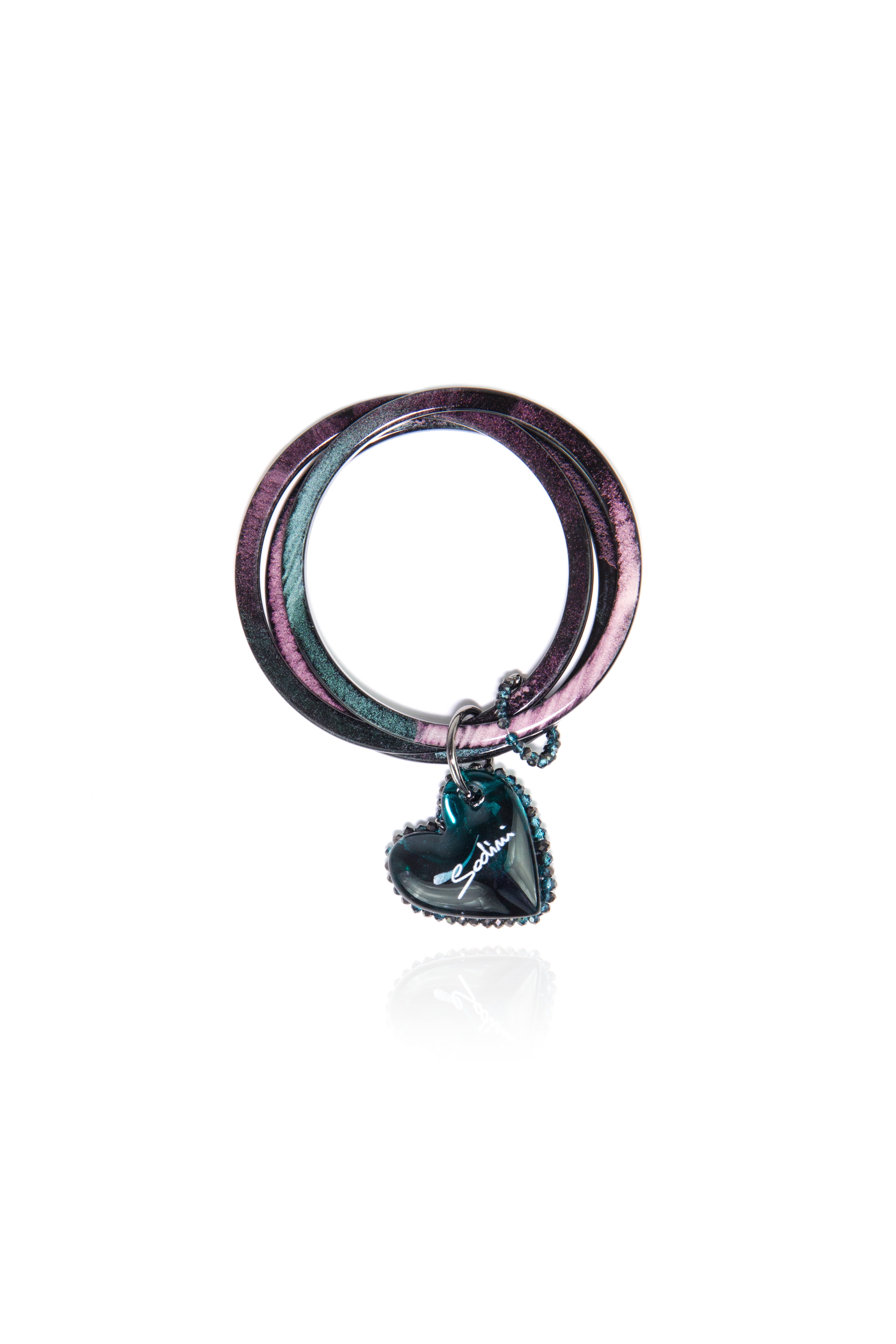 Bangle con charm a cuore Heart Wind & Fire - Verde - Sodini Bijoux
