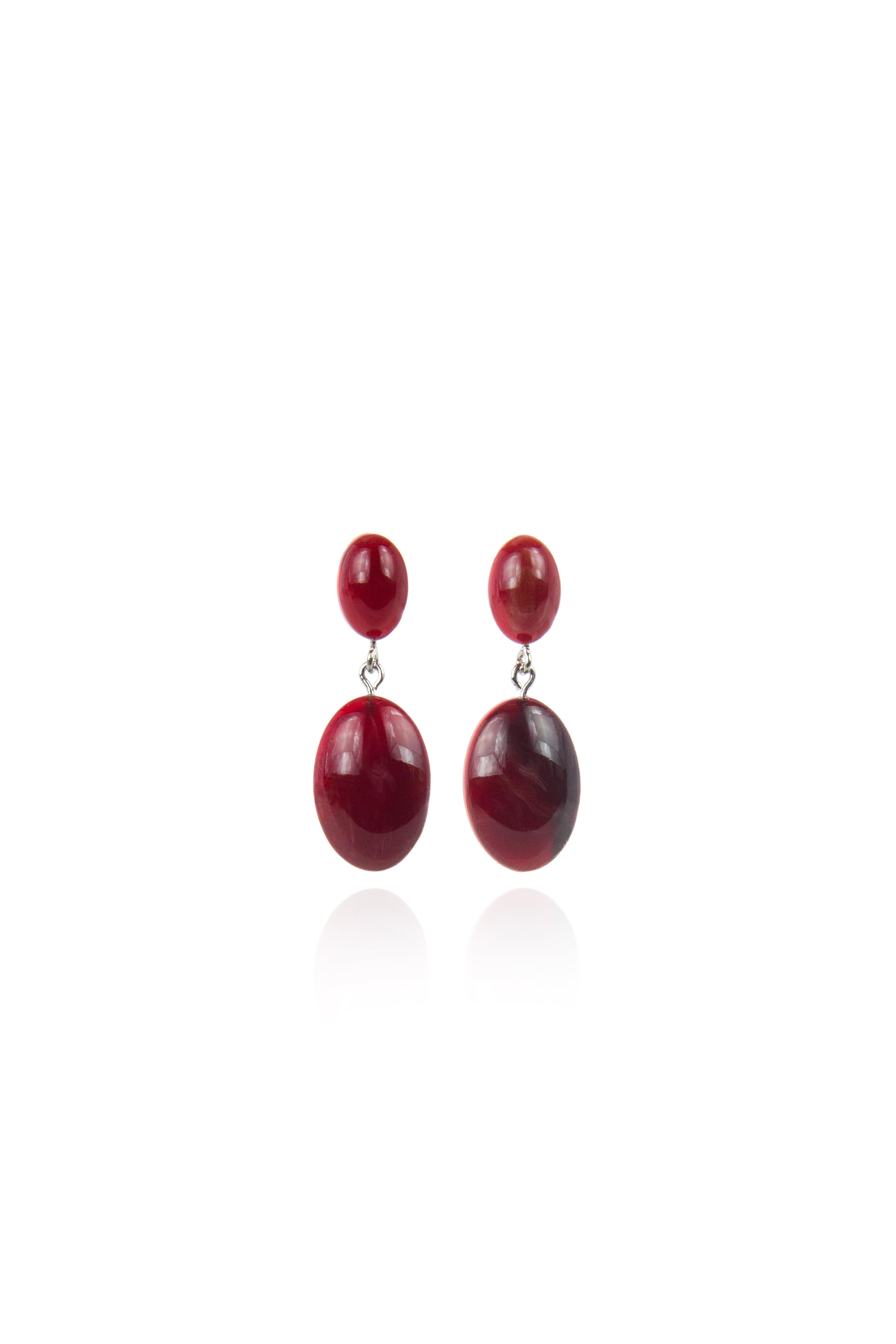 Orecchino con pendente ovale Heart Wind & Fire - Rosso - Sodini Bijoux