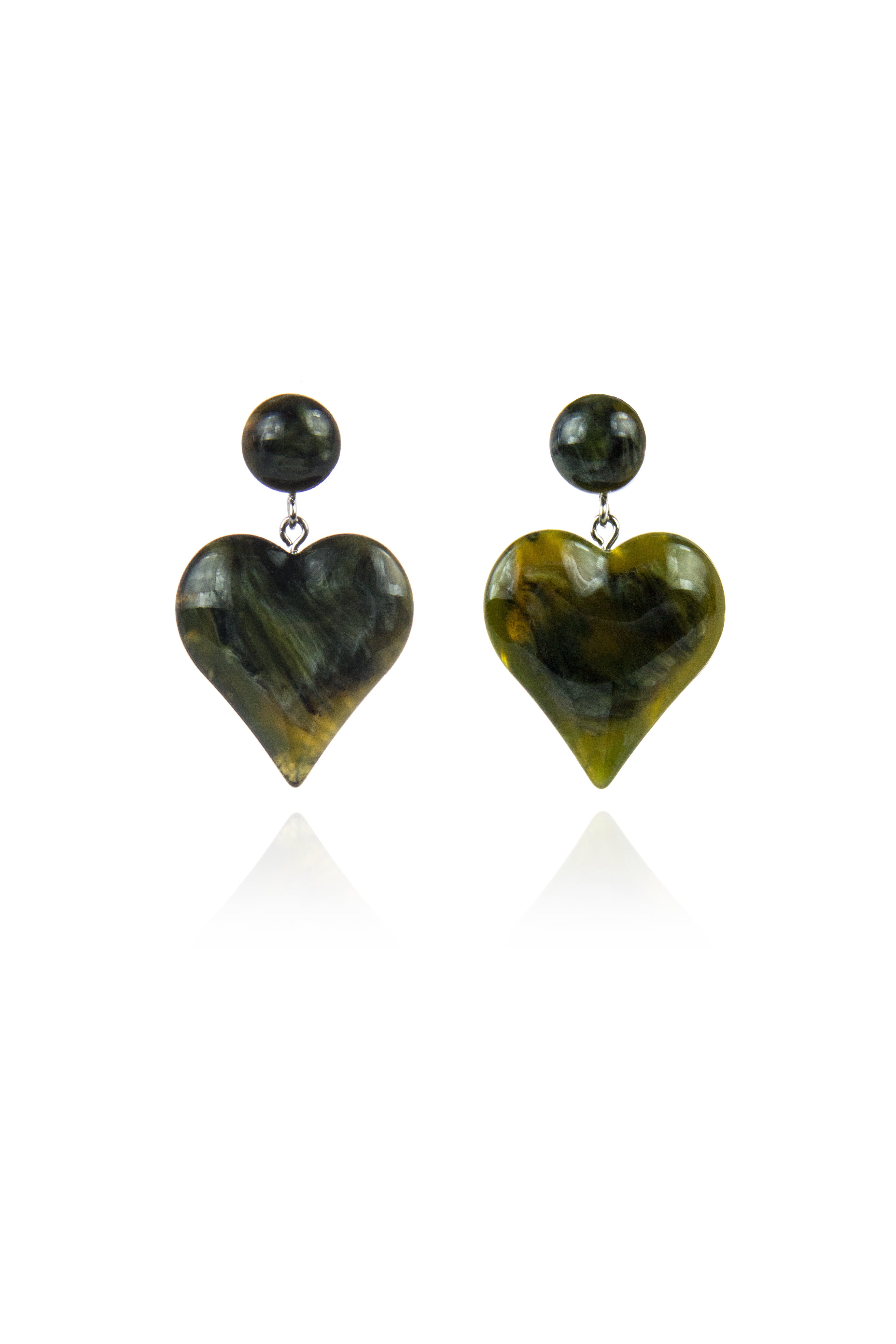 Orecchino con pendente a cuore Heart Wind & Fire - Verde chiaro - Sodini Bijoux