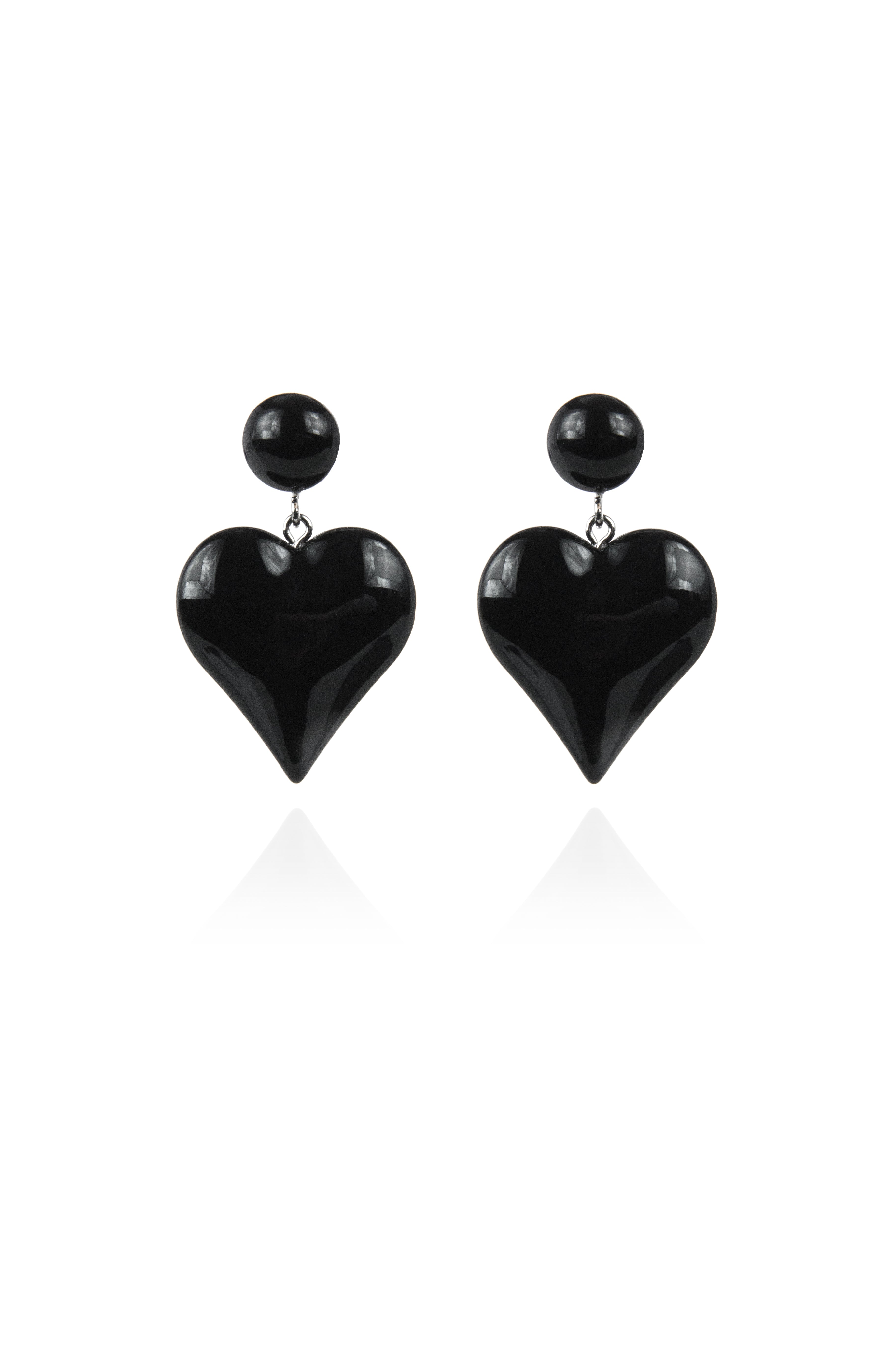 Orecchino con pendente a cuore Heart Wind & Fire - Nero - Sodini Bijoux