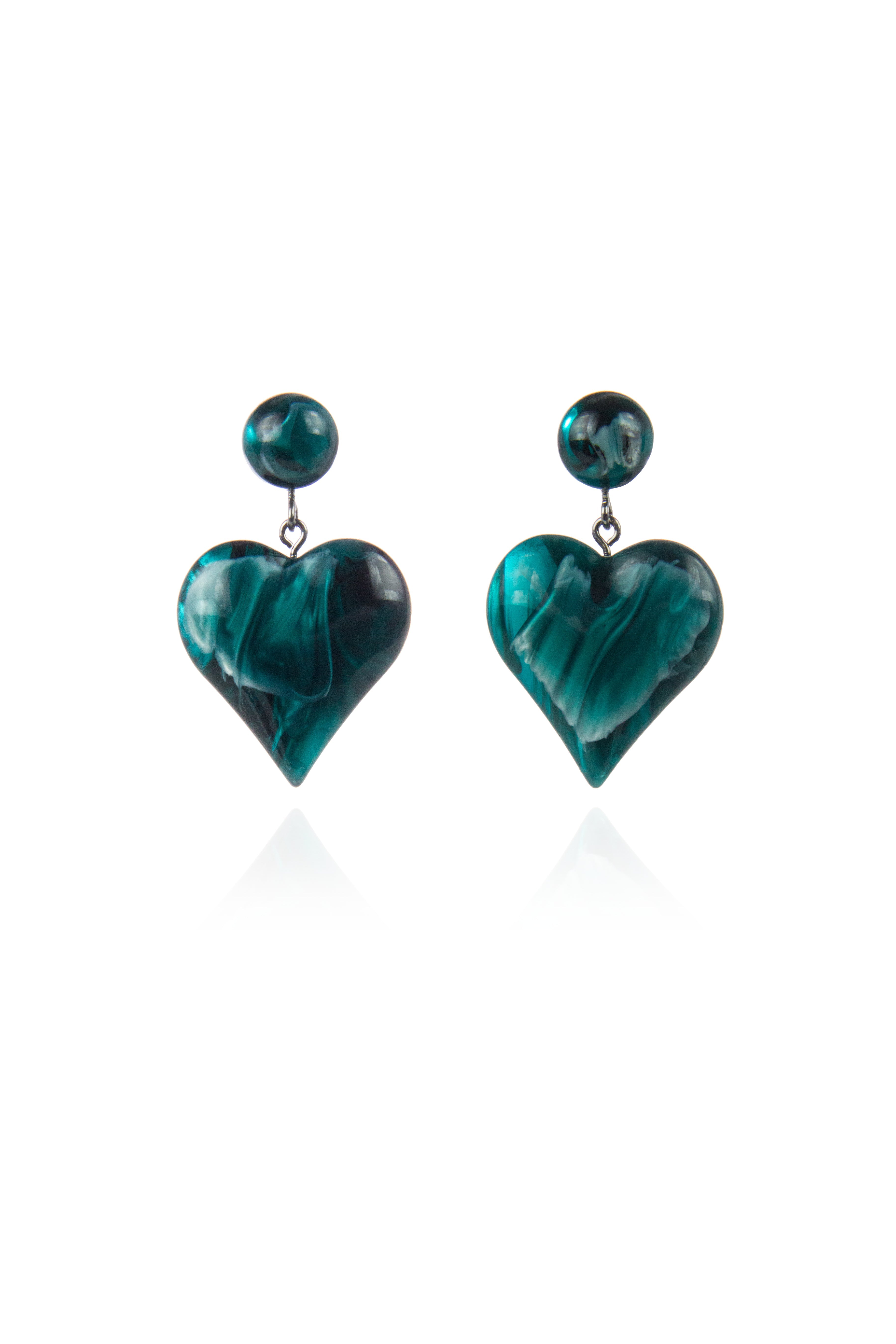 Orecchino con pendente a cuore Heart Wind & Fire - Verde - Sodini Bijoux