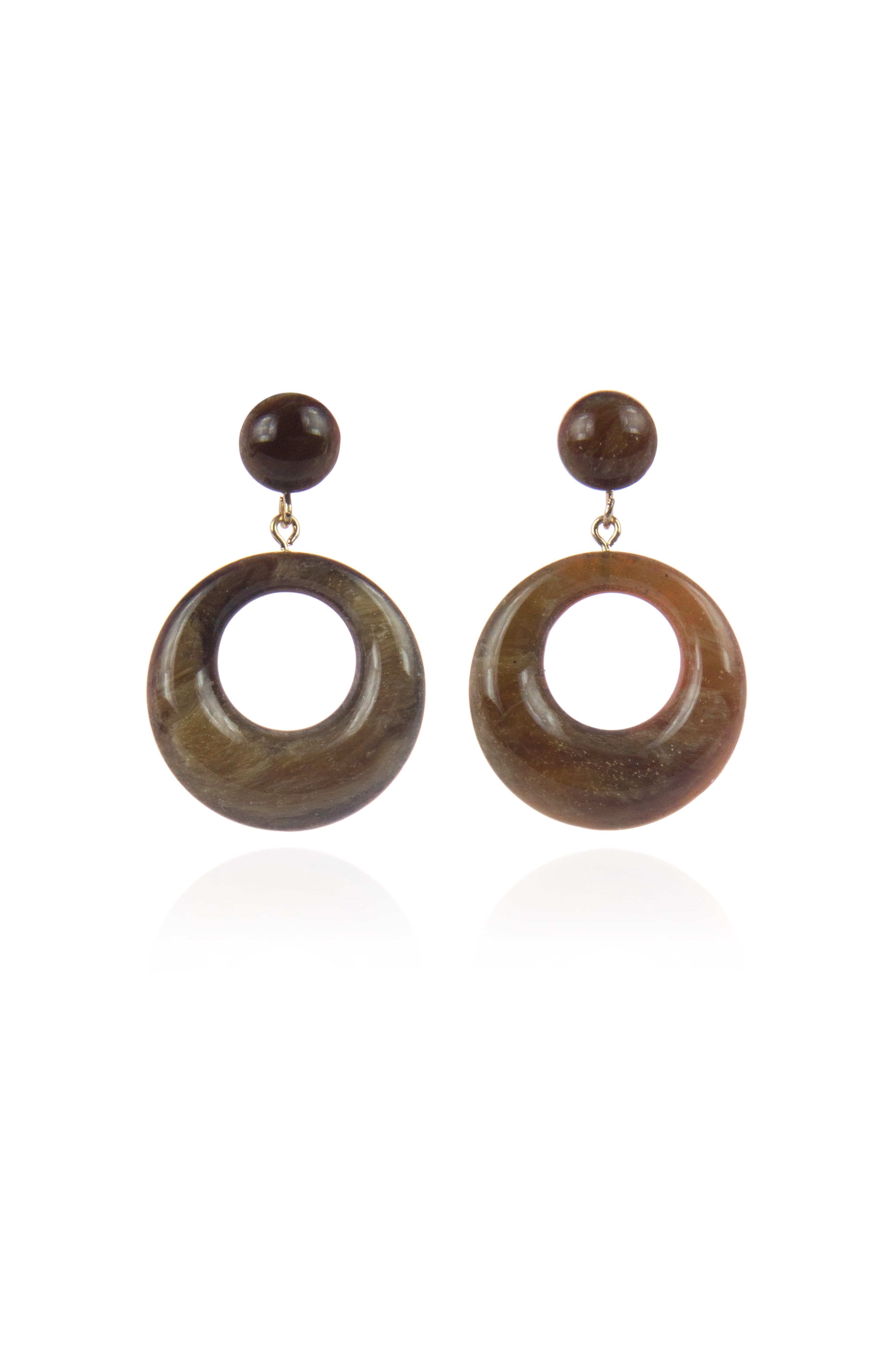 Orecchino con pendente a cerchio Heart Wind & Fire - Marrone - Sodini Bijoux