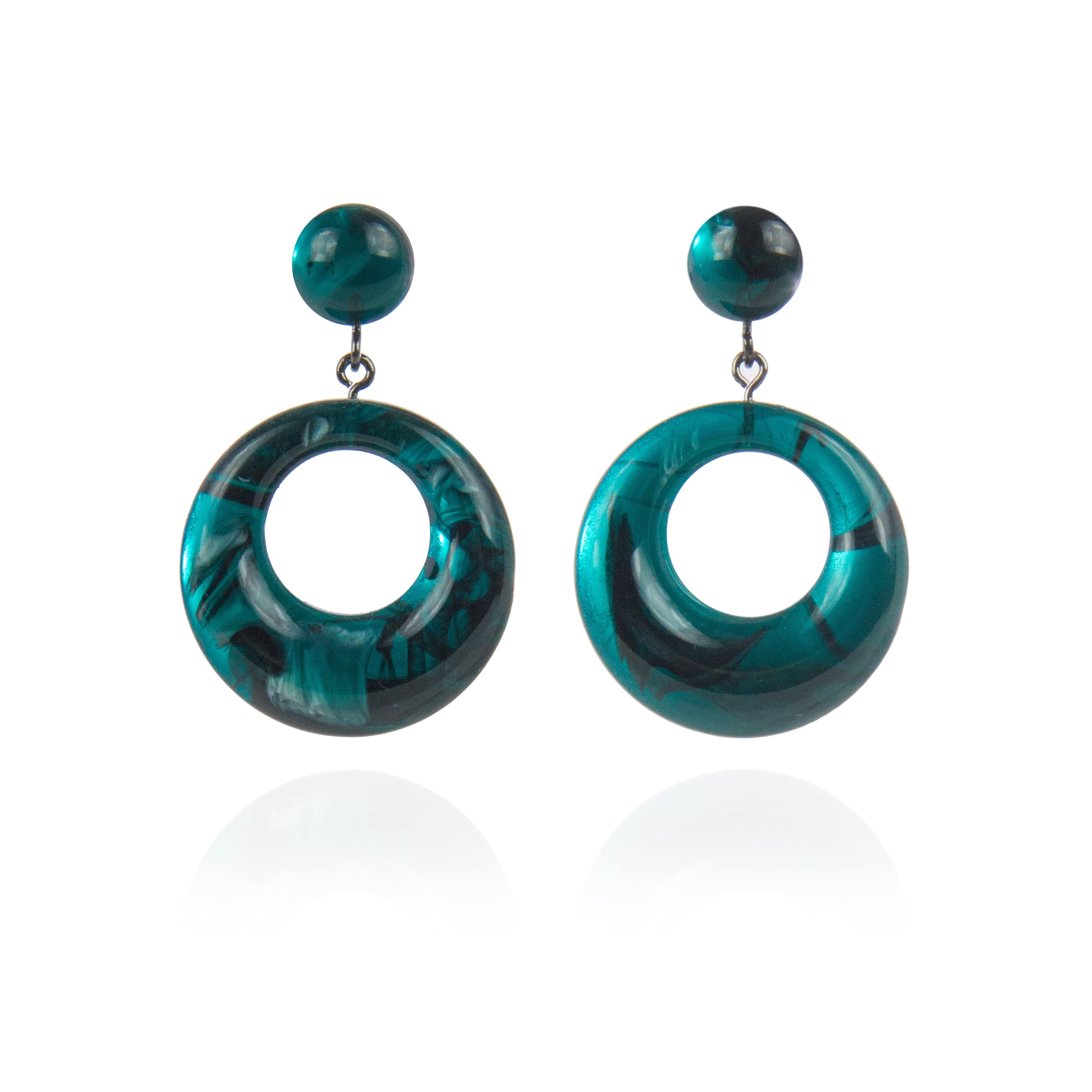 Orecchino con pendente a cerchio Heart Wind & Fire - Verde - Sodini Bijoux