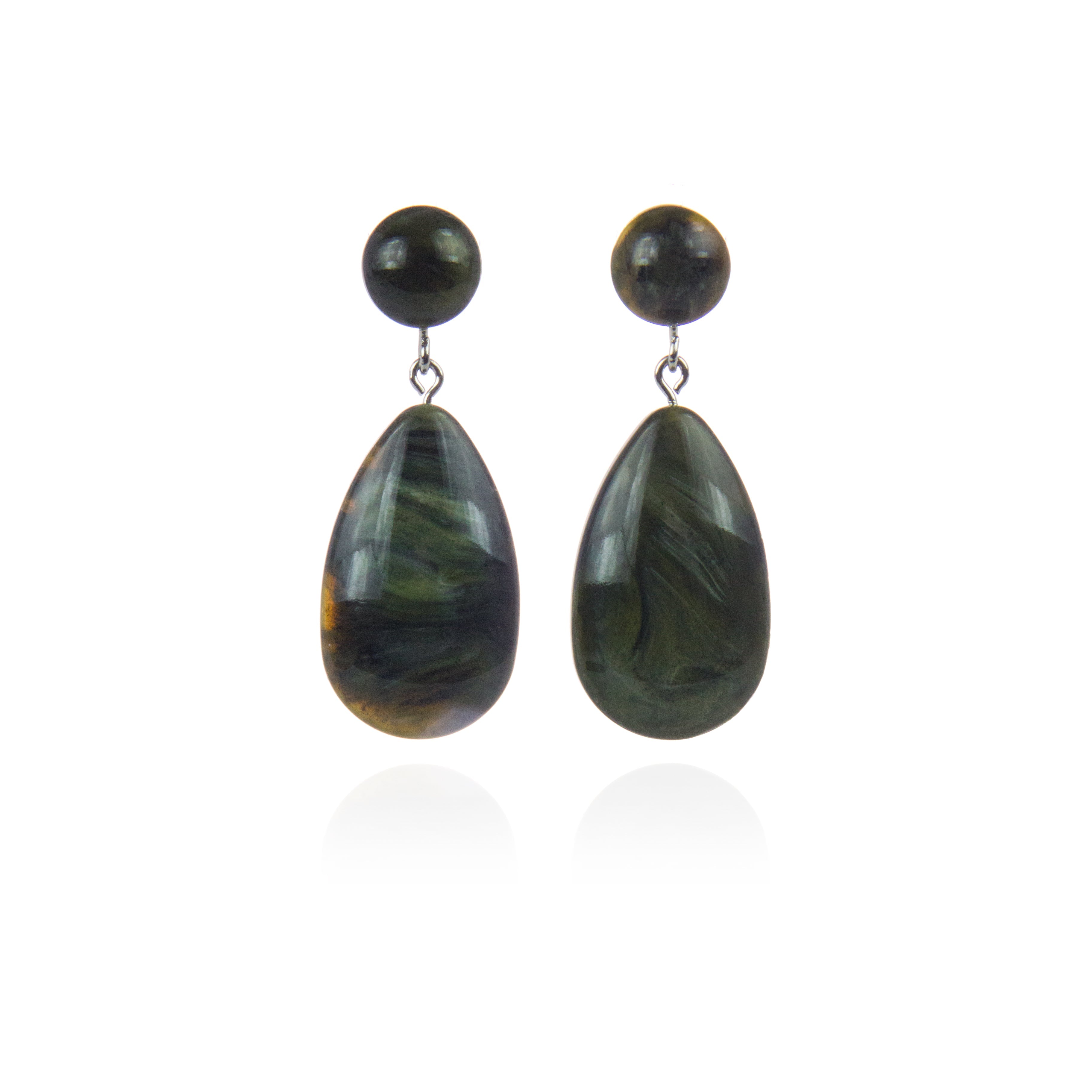 Orecchino con pendente a goccia Heart Wind & Fire - Verde chiaro - Sodini Bijoux