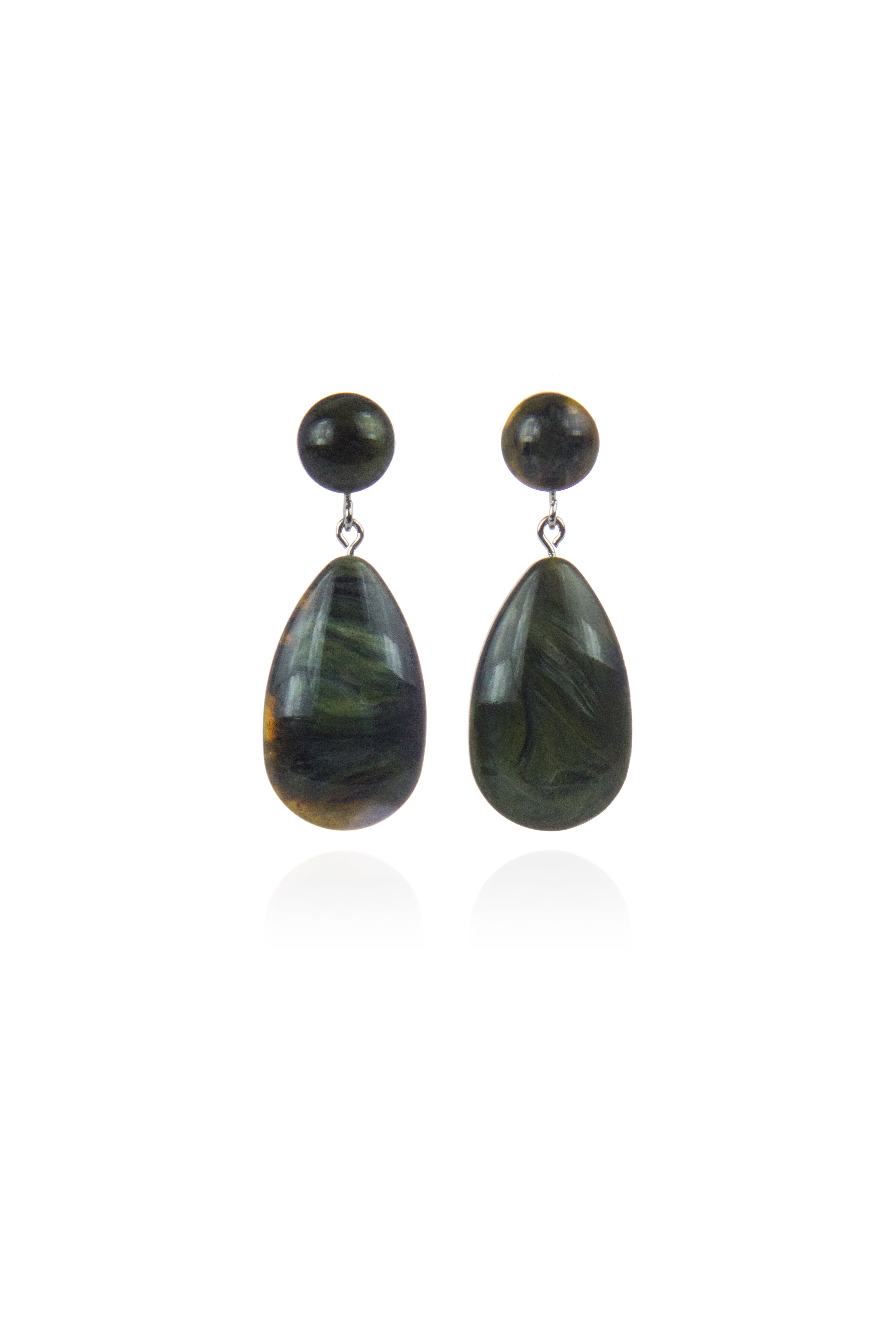 Orecchino con pendente a goccia Heart Wind & Fire - Verde chiaro - Sodini Bijoux