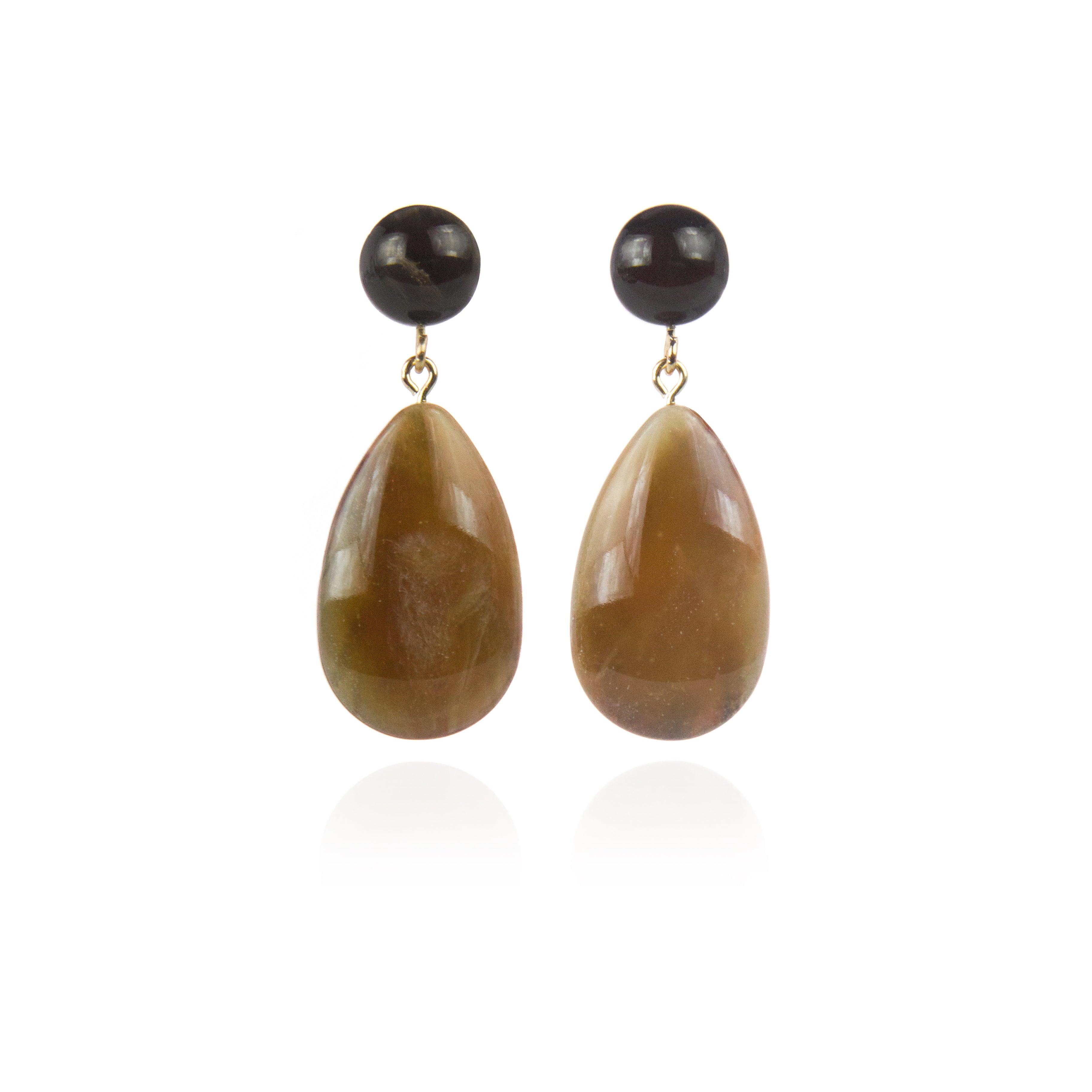 Orecchino con pendente a goccia Heart Wind & Fire - Marrone - Sodini Bijoux