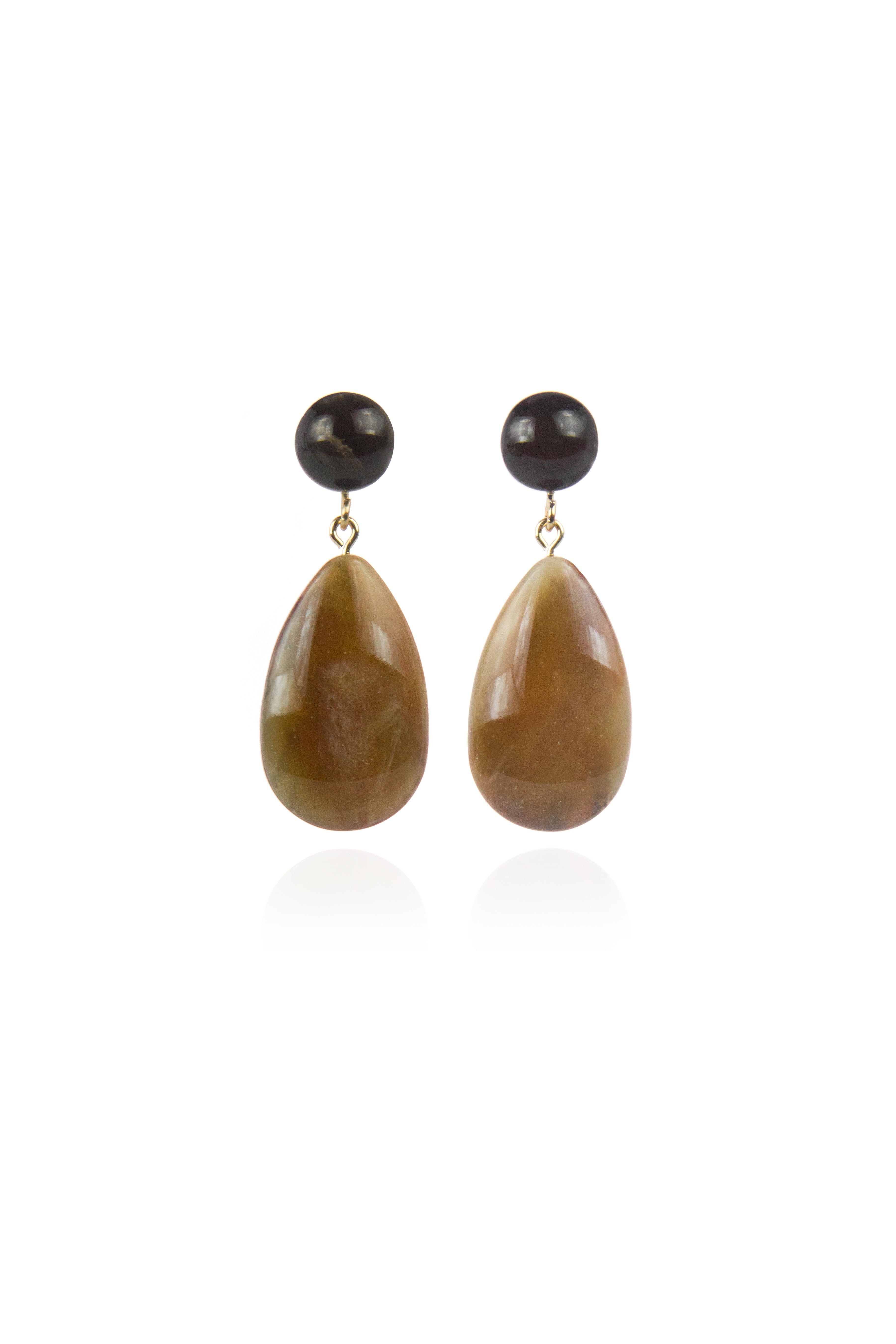 Orecchino con pendente a goccia Heart Wind & Fire - Marrone - Sodini Bijoux