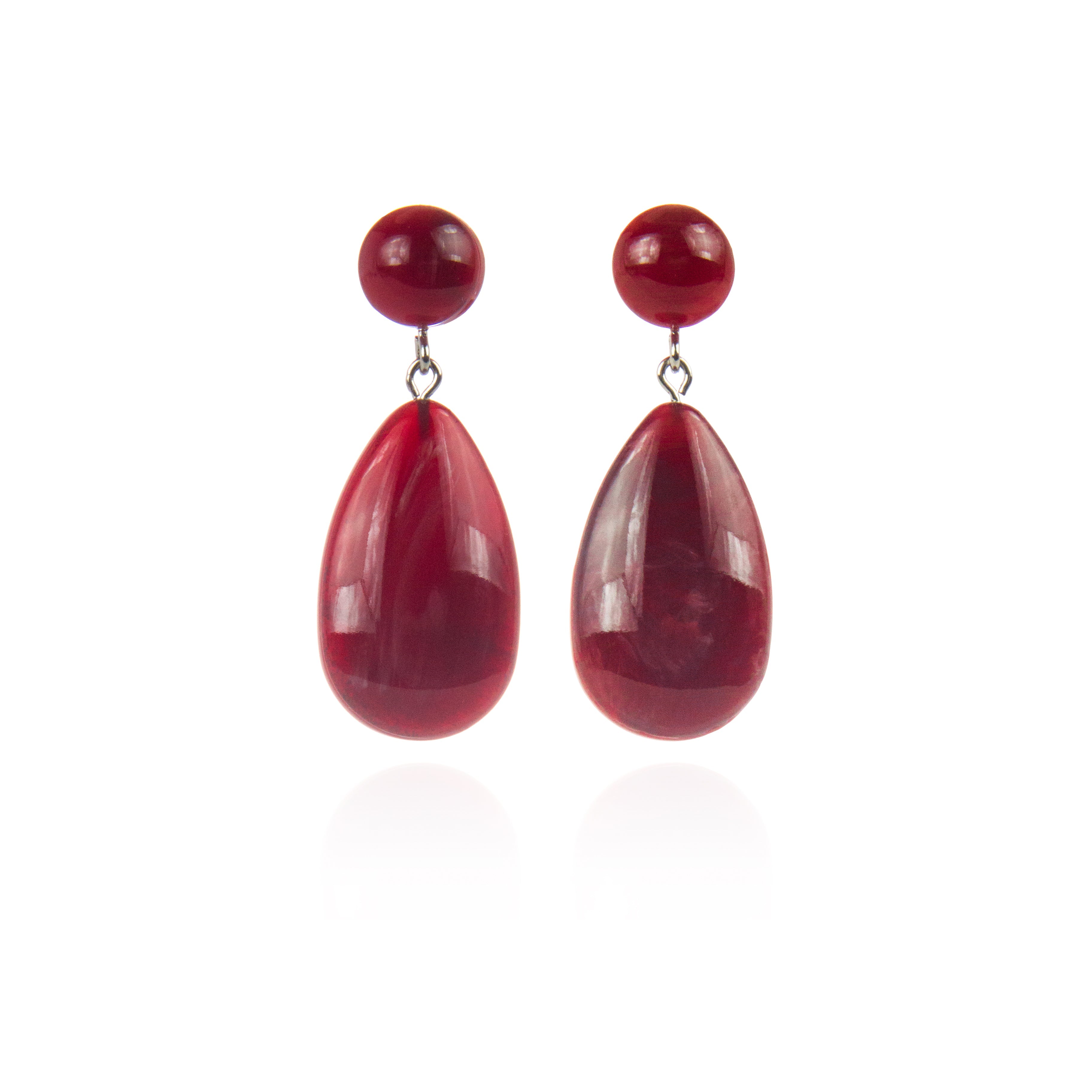 Orecchino con pendente a goccia Heart Wind & Fire - Rosso - Sodini Bijoux