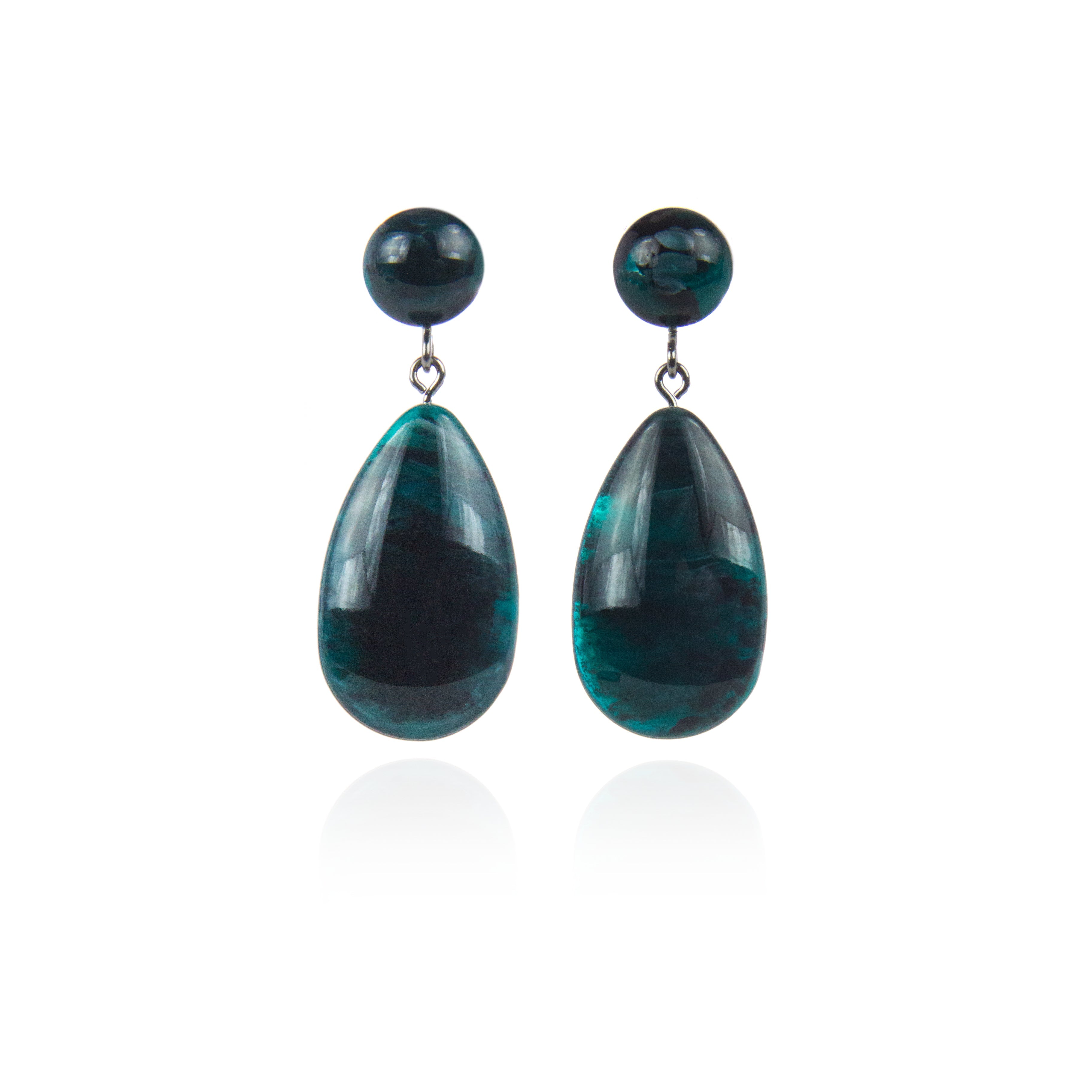 Orecchino con pendente a goccia Heart Wind & Fire - Verde - Sodini Bijoux