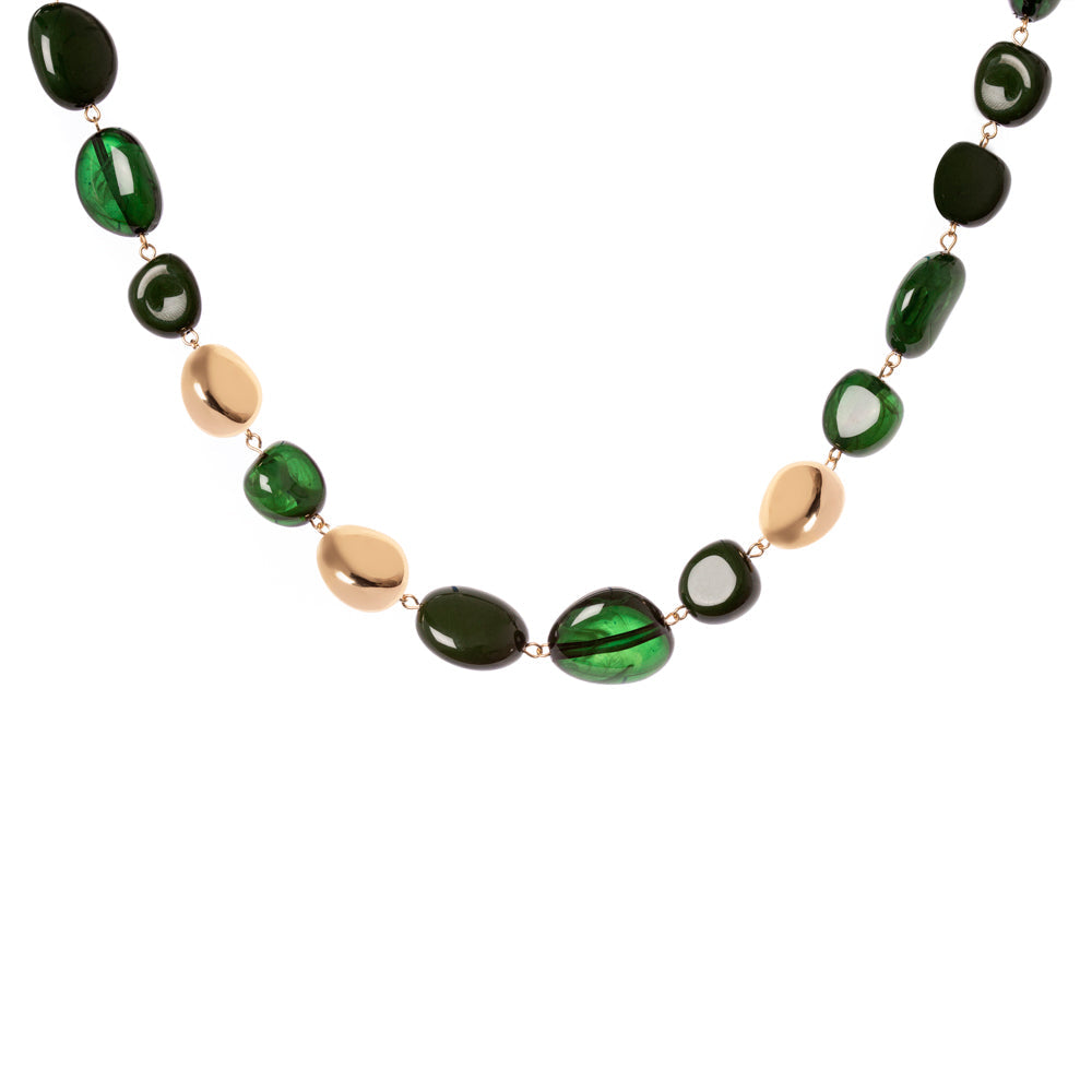 Collana corta ad elementi asimmetrici Land - Verde - Sodini Bijoux