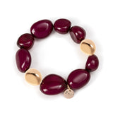 Bracciale elastico ad elementi asimmetrici Land - Rosso - Sodini Bijoux