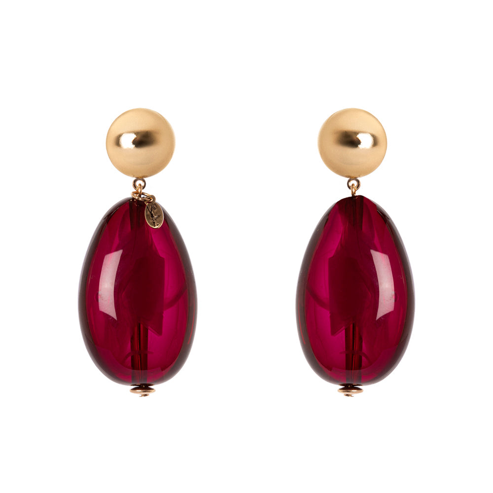 Orecchini con oliva pendente Land - Rosso - Sodini Bijoux