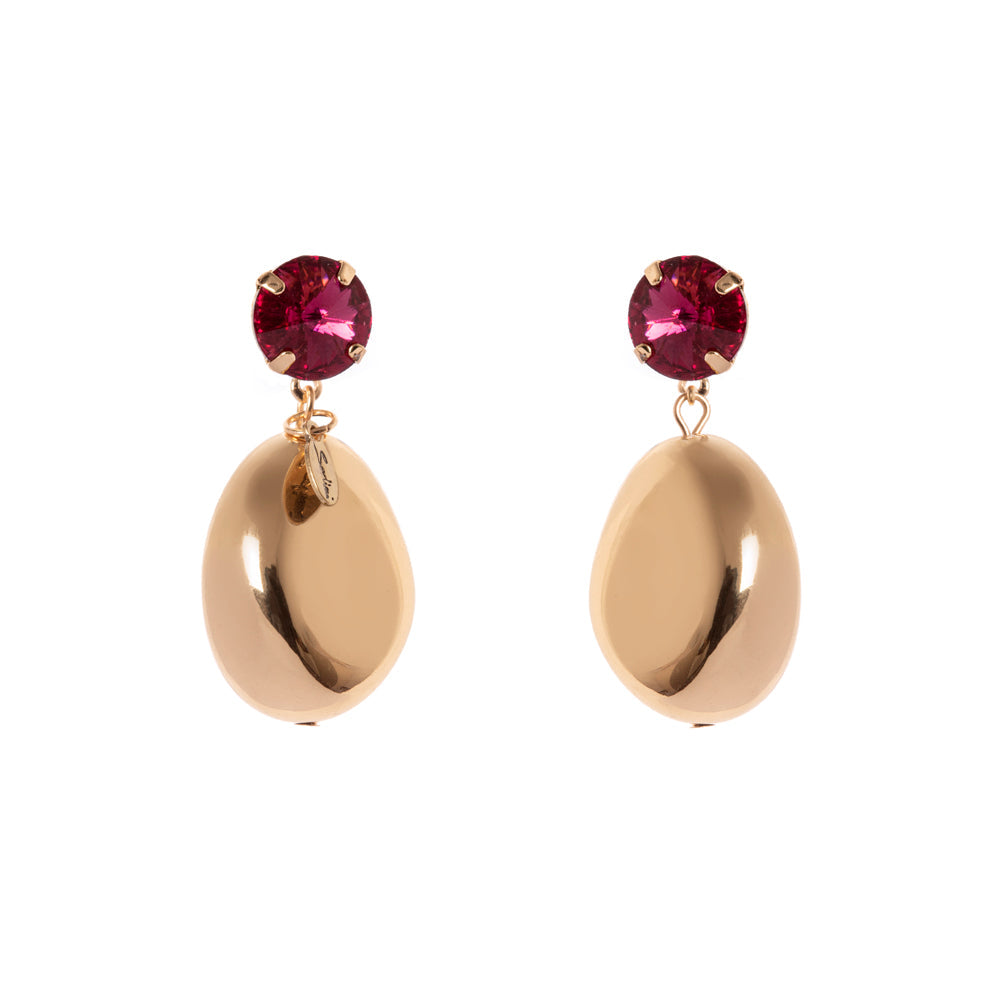 Orecchini con pendente aureo Land - Rosso - Sodini Bijoux
