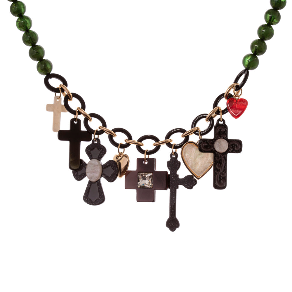 Collana boule e anelli Latina - Nero e oro - Sodini Bijoux