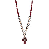 Collana con croce pendente Latina - Rosso - Sodini Bijoux