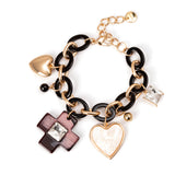 Bracciale anelli e pendenti Latina - Nero e oro - Sodini Bijoux