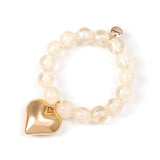 Bracciale elastico con cuore Latina - Bianco - Sodini Bijoux