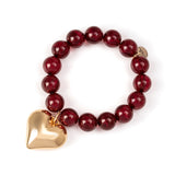 Bracciale elastico con cuore Latina - Rosso - Sodini Bijoux