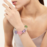 Bracciale elastico boule e ovoide Plissè - Rosa - Sodini Bijoux