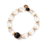 Bracciale elastico monocromatico Plissè - Bianco - Sodini Bijoux