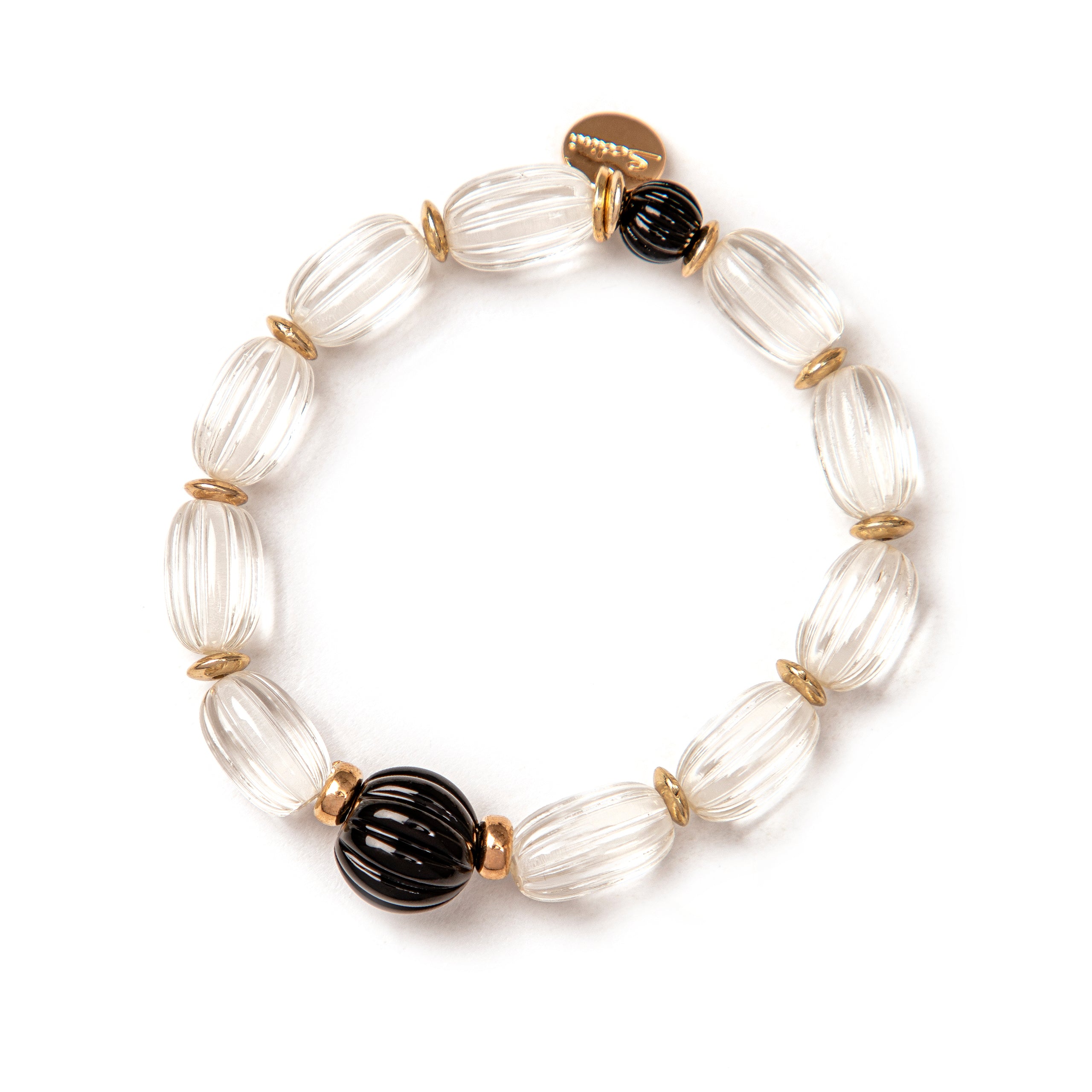 Bracciale elastico monocromatico Plissè - Bianco - Sodini Bijoux