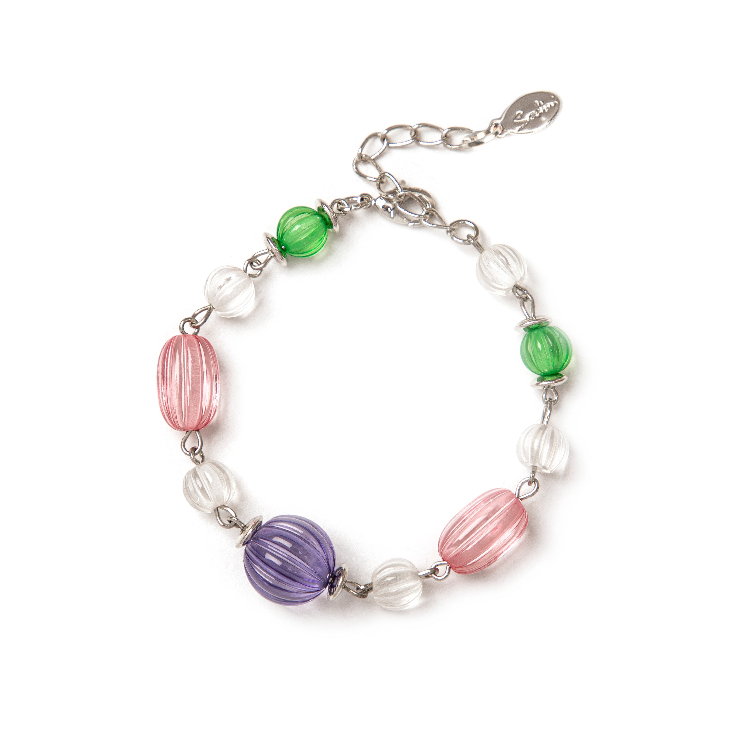 Boule and olive bracelet Plissè - Pink - Sodini Bijoux