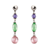Orecchini con boule affusolata Plissè - Rosa - Sodini Bijoux