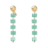 Earrings with cubes pendant Kaaba - Turquoise - Sodini Bijoux