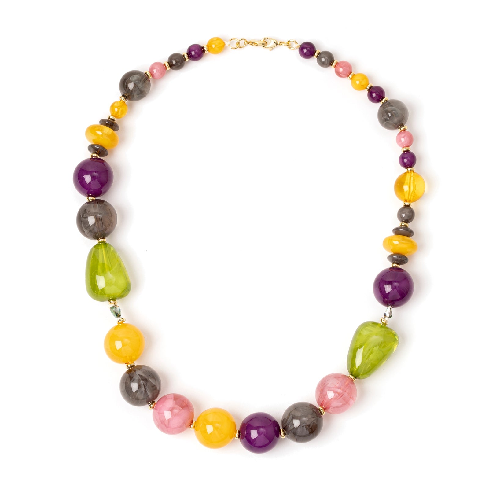 Collana corta a boule variegate Ester - Multicolor - Sodini Bijoux