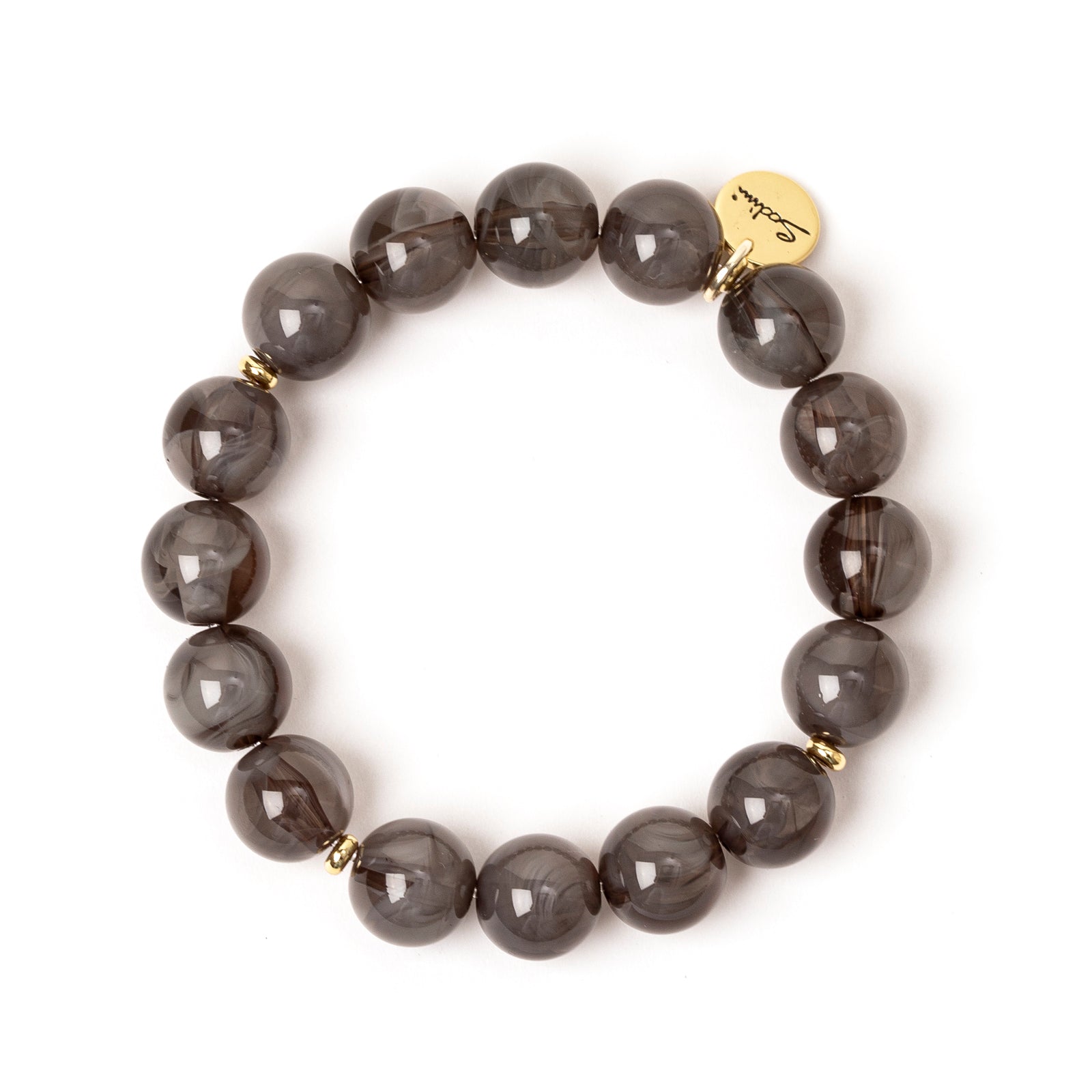 Bracciale elastico a grandi boule Ester - Grigio - Sodini Bijoux