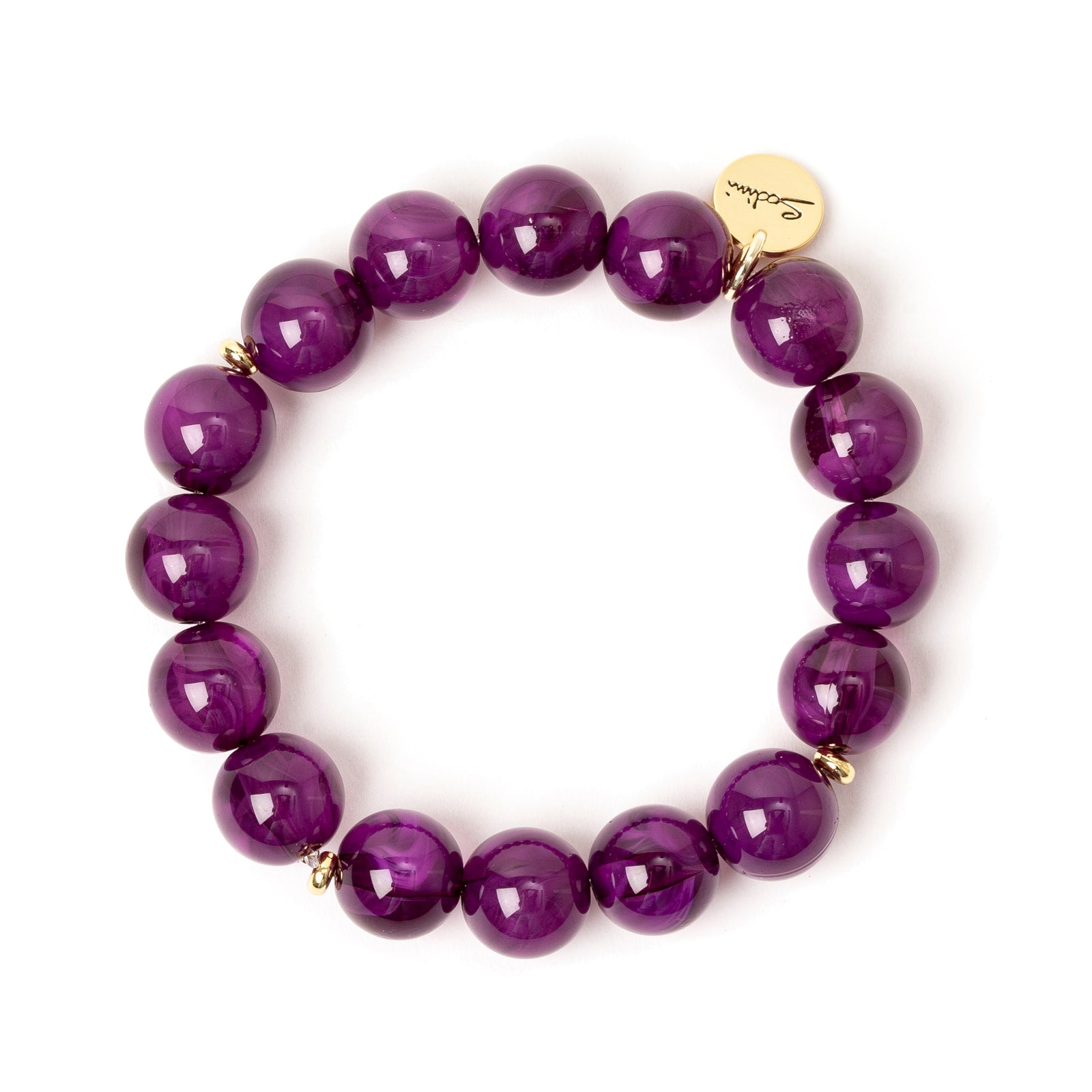 Bracciale elastico a grandi boule Ester - Viola - Sodini Bijoux