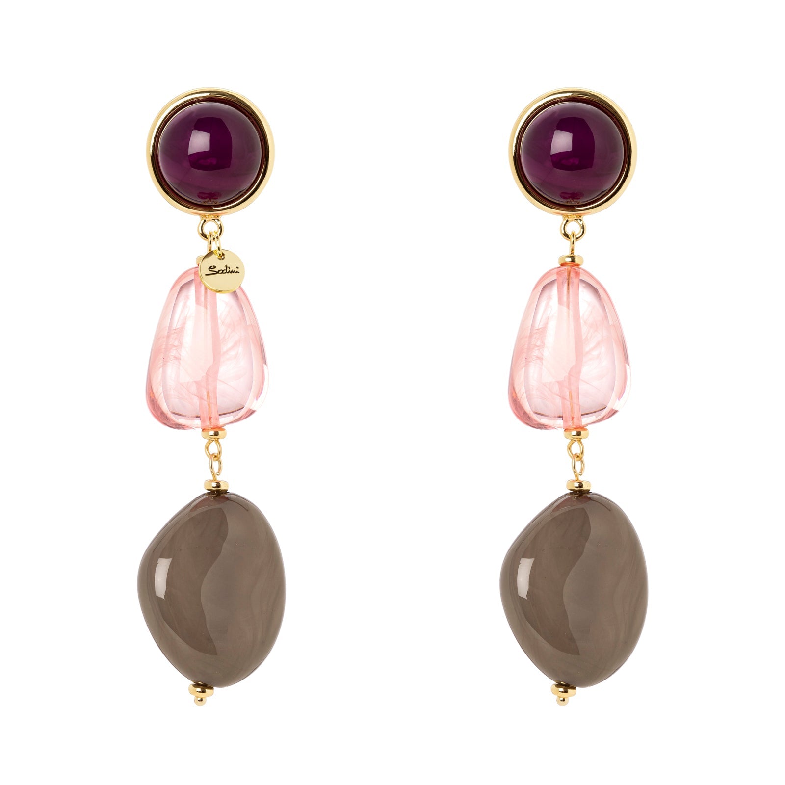 Orecchini cabochon e due pendenti Ester - Multicolor - Sodini Bijoux