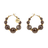 Orecchini cerchio e sfere Ester - Grigio - Sodini Bijoux