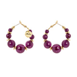 Orecchini cerchio e sfere Ester - Viola - Sodini Bijoux