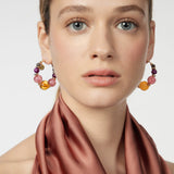 Orecchini cerchio e sfere Ester - Multicolor - Sodini Bijoux