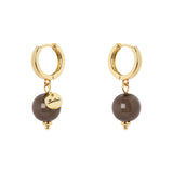 Orecchini cerchietto e boule Ester - Grigio - Sodini Bijoux