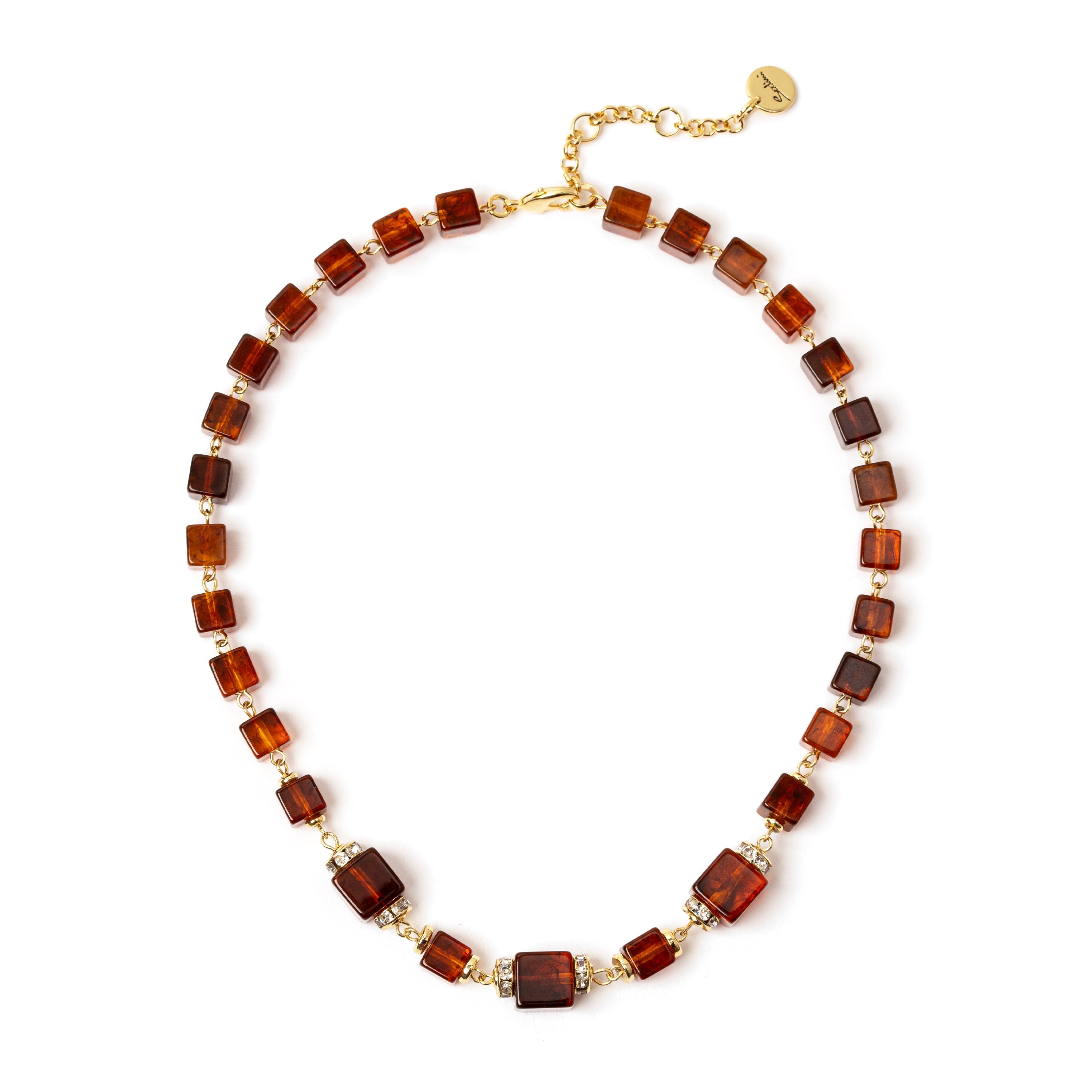 Girocollo con elementi cubici Yaba - Marrone - Sodini Bijoux