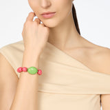 Bracciale elastico boule e ciottolo sinuoso Apuana - Verde e rosso - Sodini Bijoux