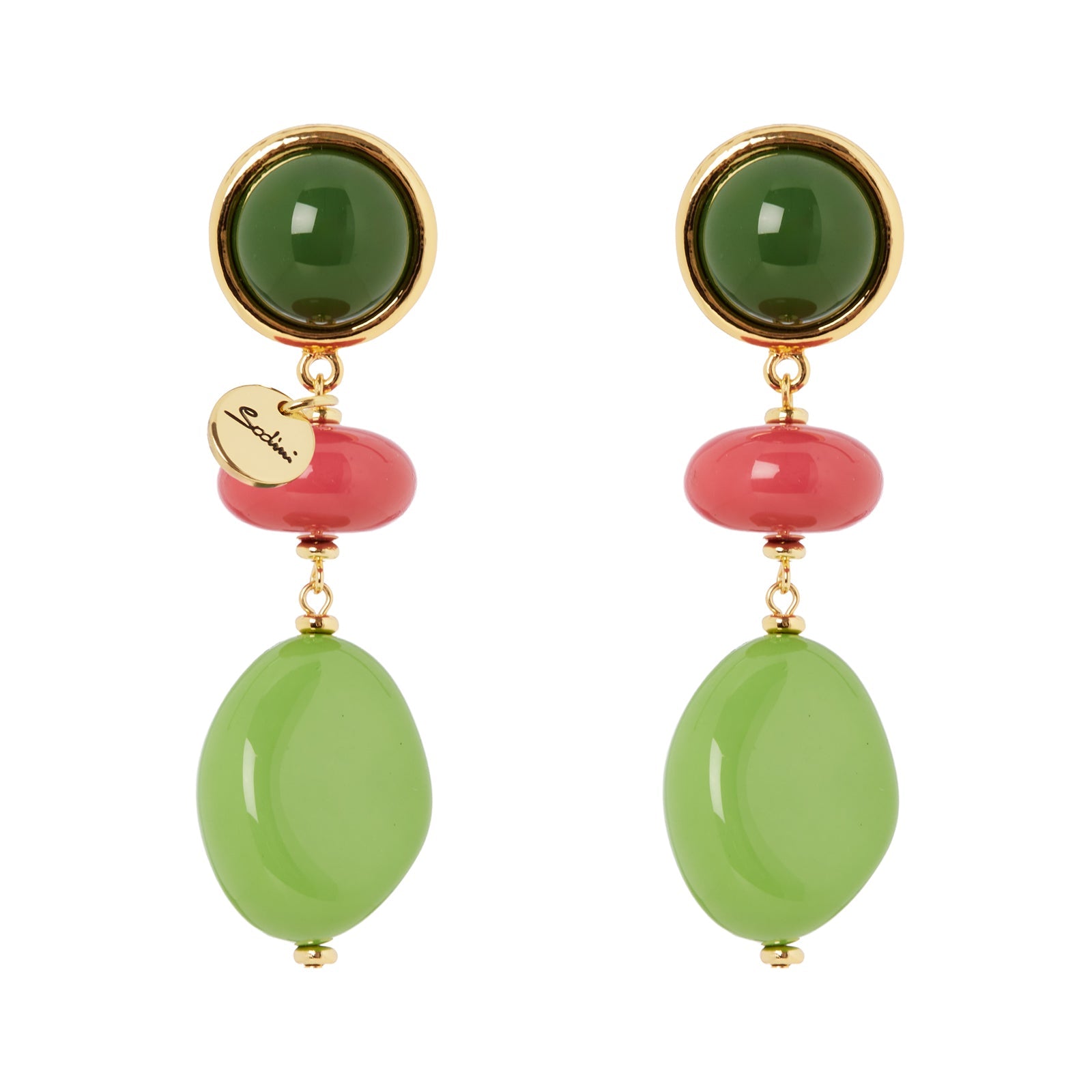 Orecchini a tre elementi Apuana - Multicolor - Sodini Bijoux