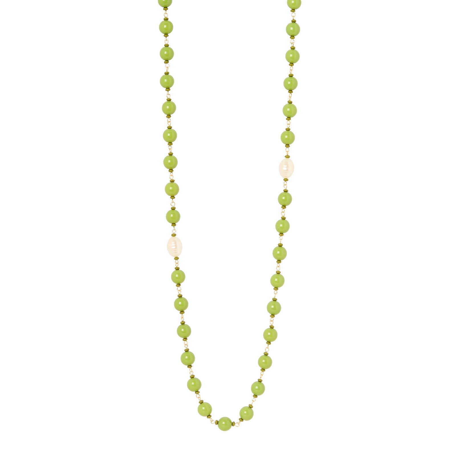 Collana lunga boule incatenate Maya - Verde - Sodini Bijoux