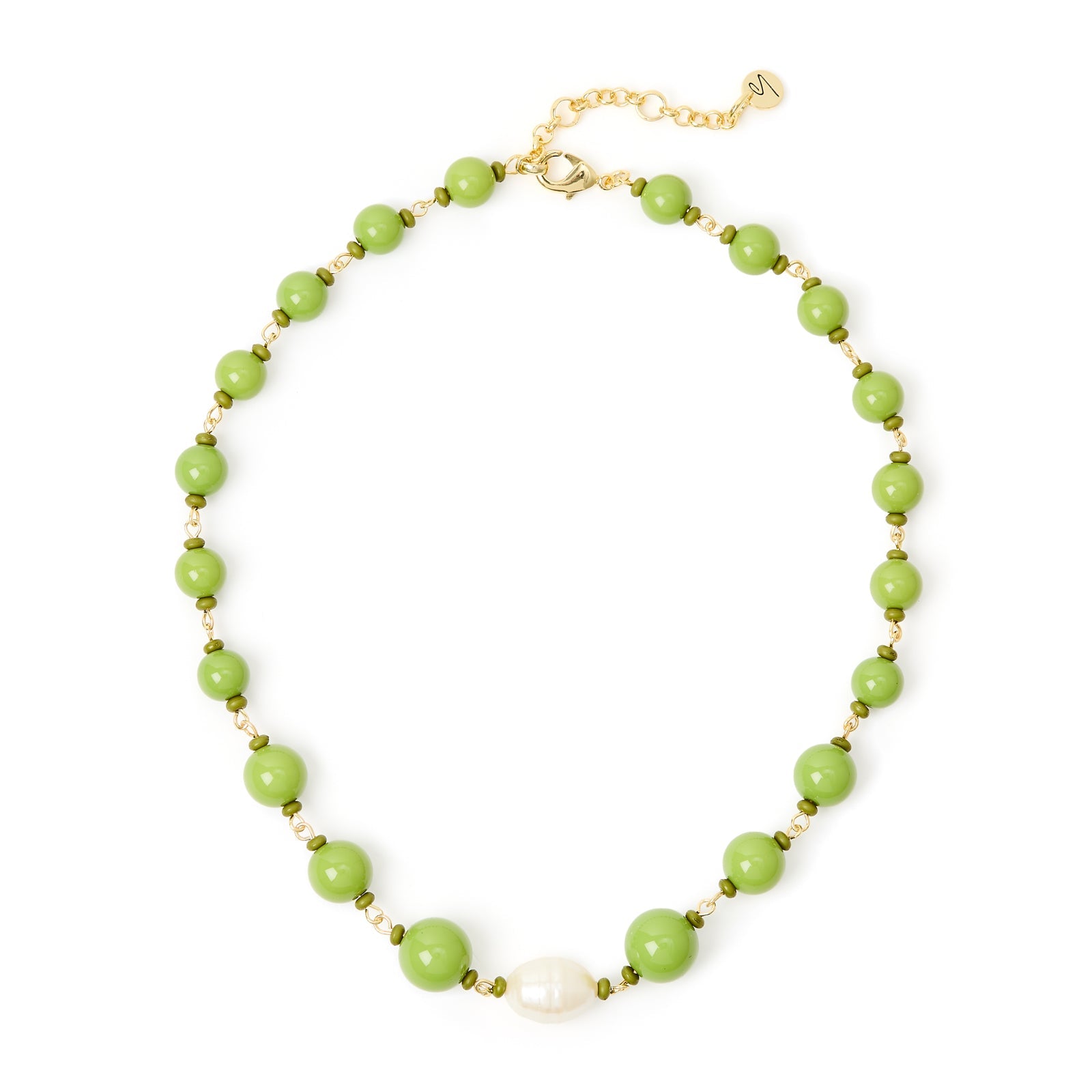 Collana corta boule incatenate Maya - Verde - Sodini Bijoux