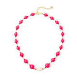 Collana corta boule incatenate Maya - Rosso - Sodini Bijoux