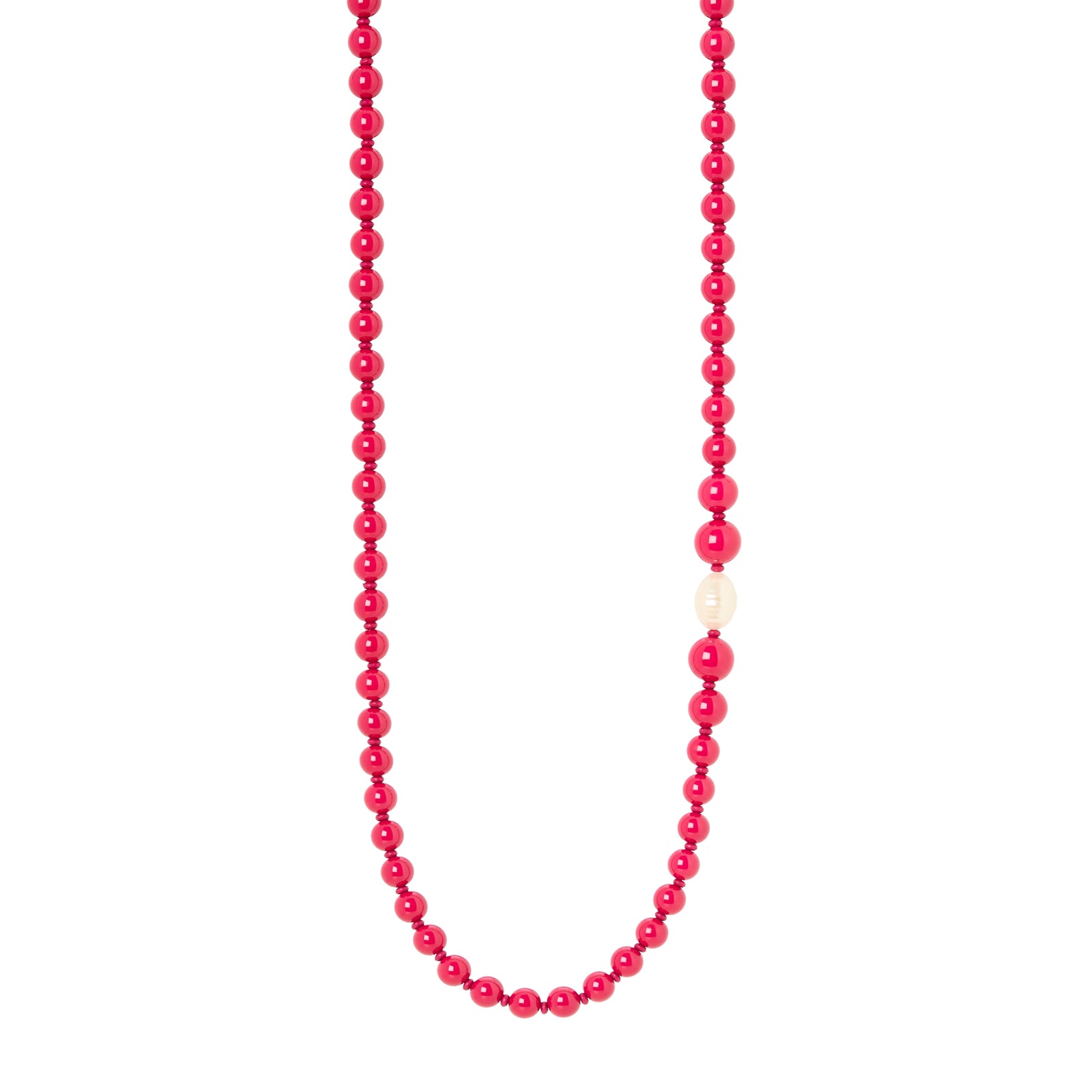 Collana lunga boule Maya - Rosso - Sodini Bijoux