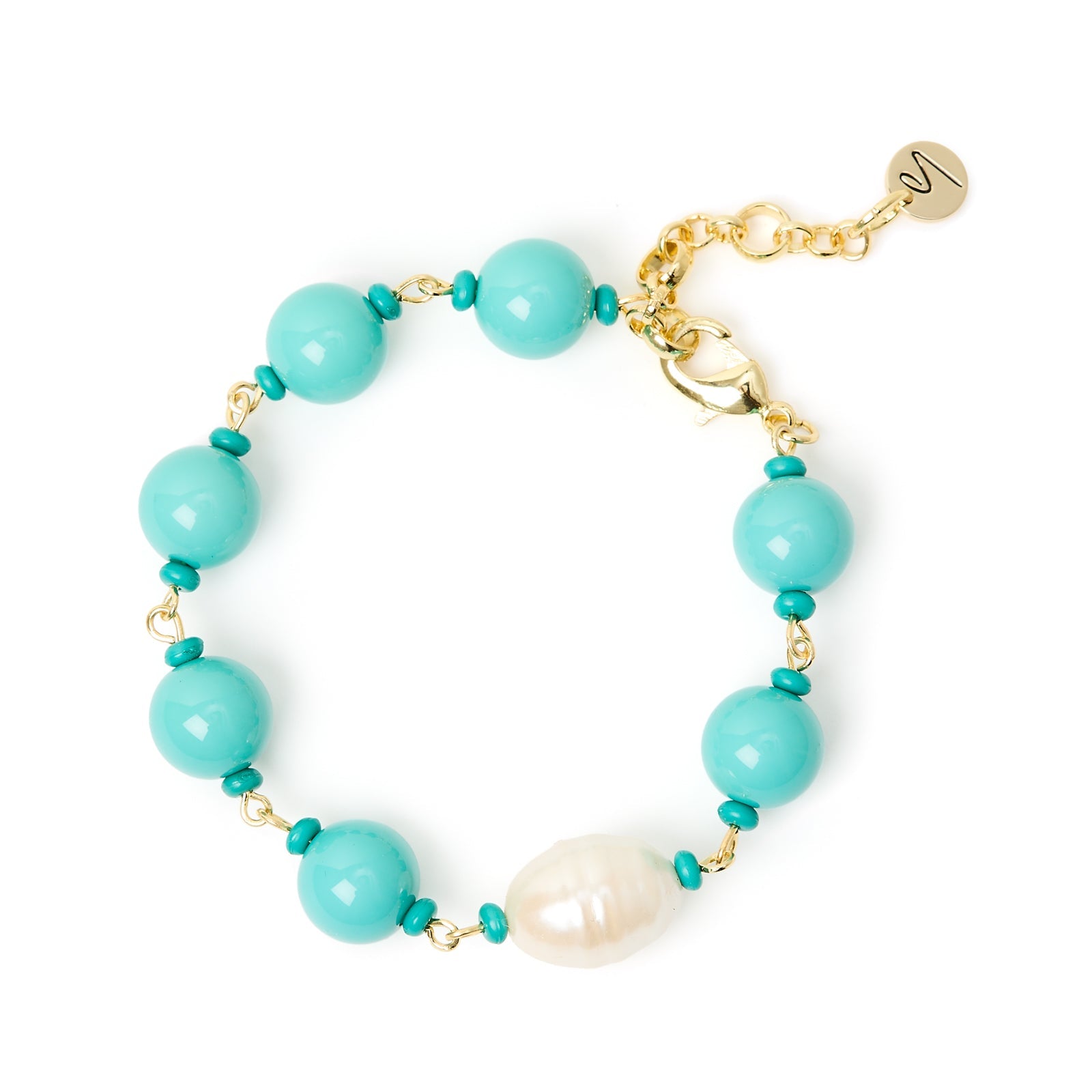 Bracciale boule incatenate Maya - Turchese - Sodini Bijoux