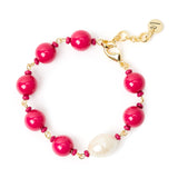 Bracciale boule incatenate Maya - Rosso - Sodini Bijoux