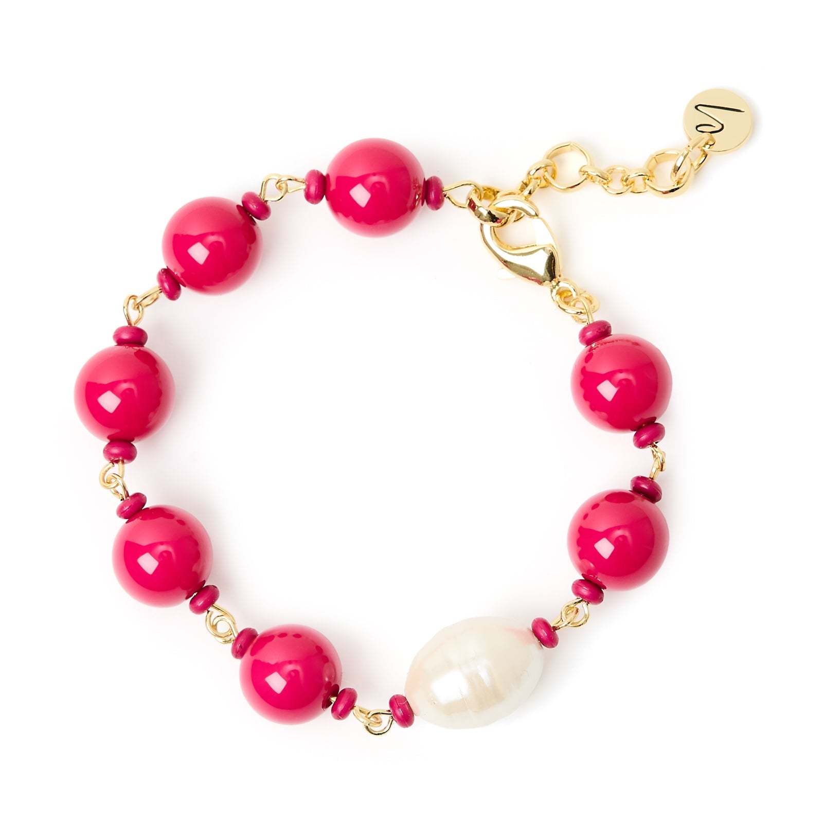 Bracciale boule incatenate Maya - Rosso - Sodini Bijoux