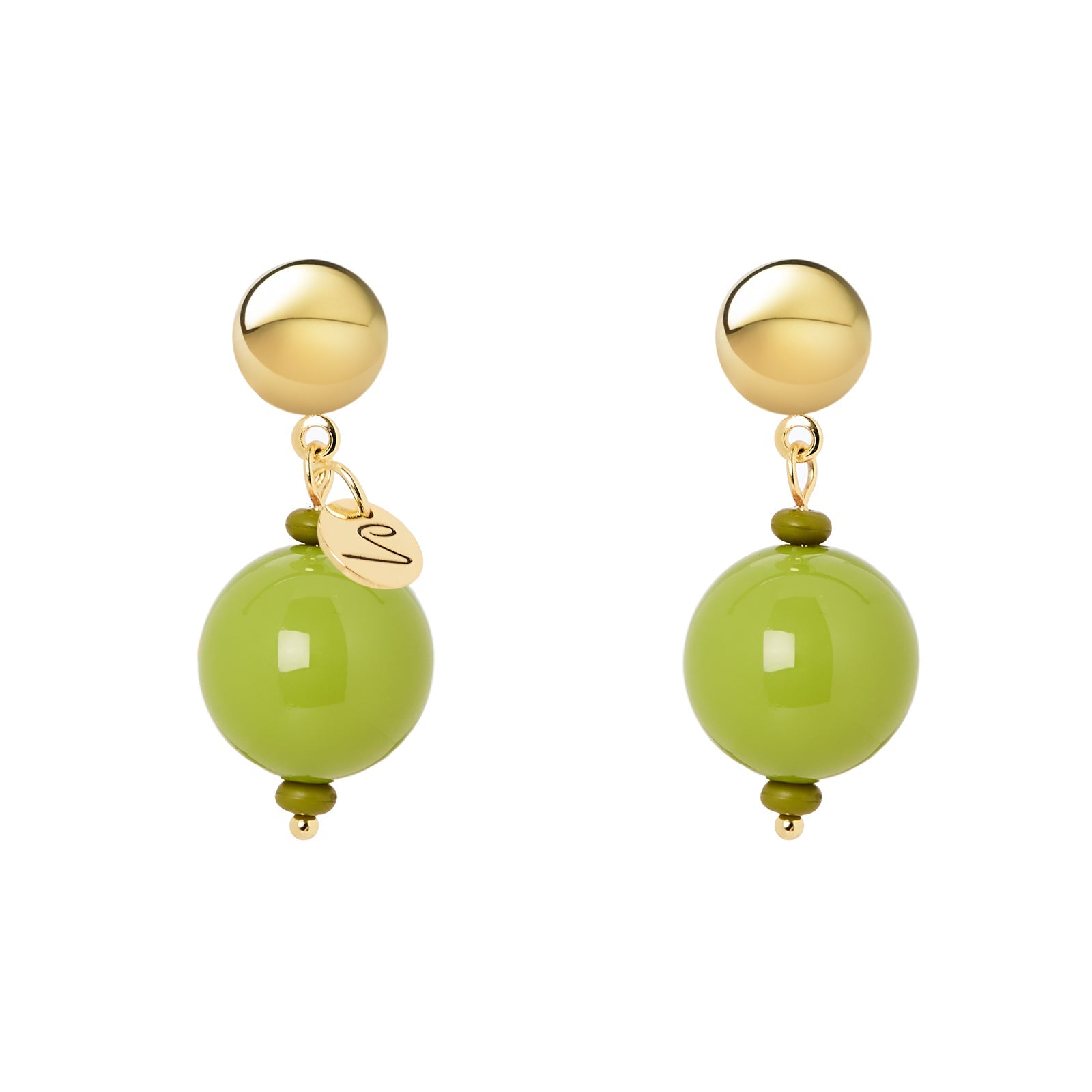 Orecchini semisfera e boule Maya - Verde - Sodini Bijoux