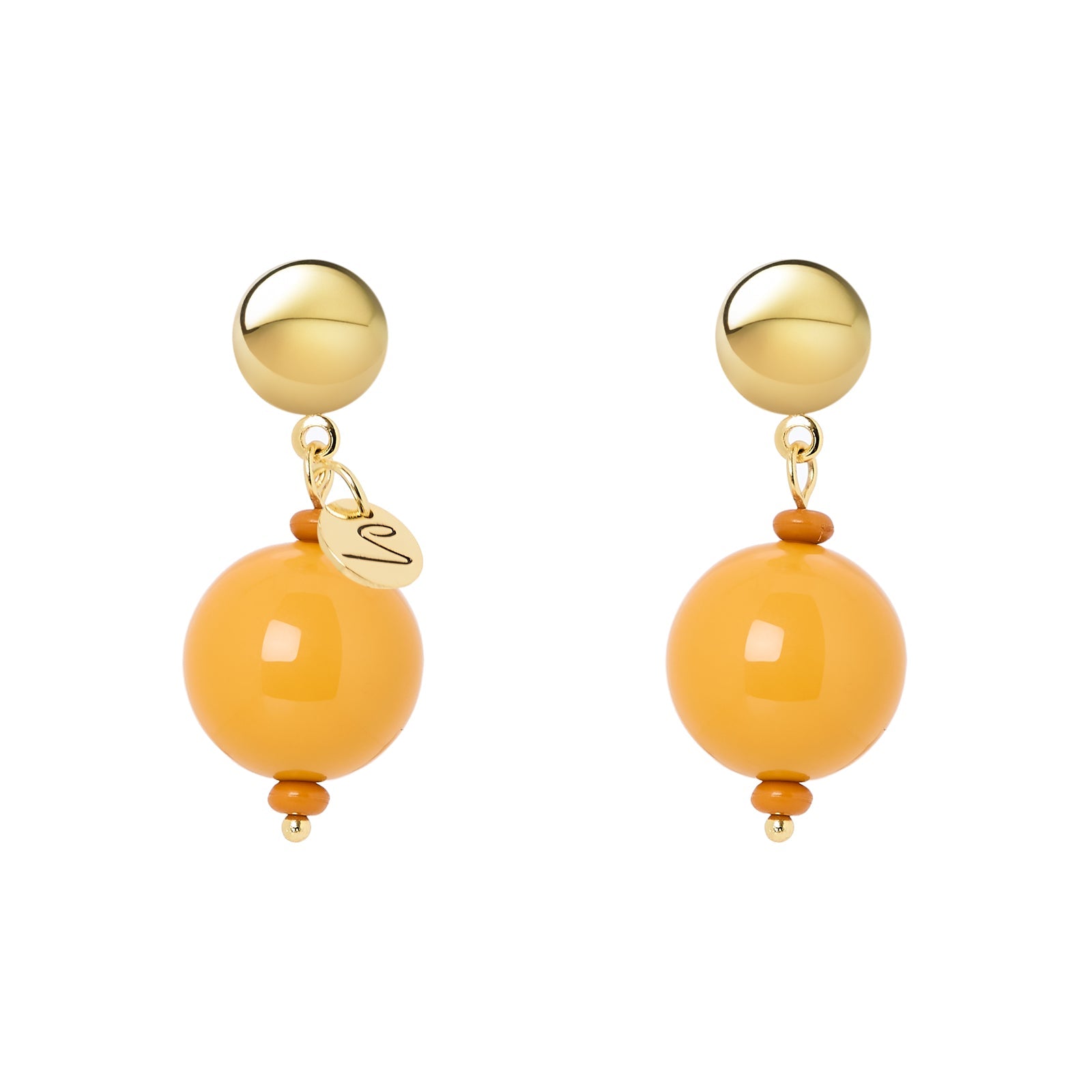 Orecchini semisfera e boule Maya - Ocra - Sodini Bijoux