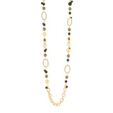 Long necklace chain boules hoops Belle Epoque - Green - Sodini Bijoux