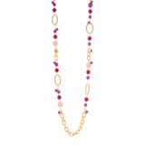 Long necklace chain boules hoops Belle Epoque - Purple - Sodini Bijoux